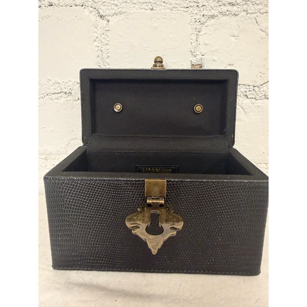 AW22 Moschino Couture Jeremy Scott Black Box Purse w/ Bronze Antique Hardware - Picture 7 of 15